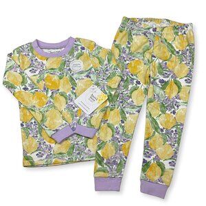 Burt's Bees Baby® Toddler Girls' Floral Snug Fit Pajama Set - Yellow/Purple 4T